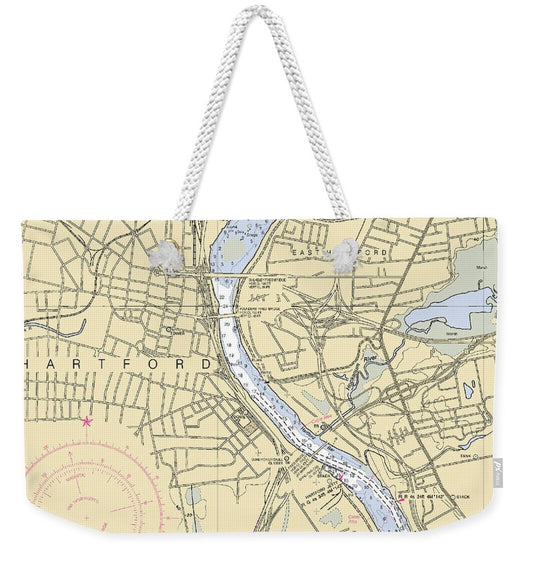 Hartford-connecticut Nautical Chart - Weekender Tote Bag