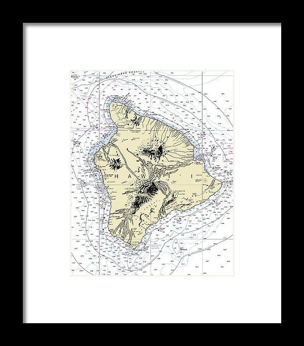 Hawaii-the Big Island Nautical Chart - Framed Print