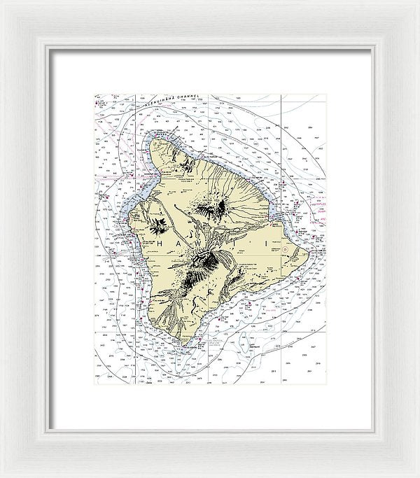 Hawaii-the Big Island Nautical Chart - Framed Print