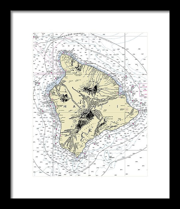 Hawaii-the Big Island Nautical Chart - Framed Print