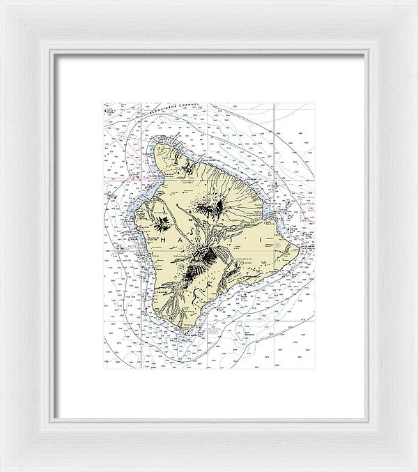 Hawaii-the Big Island Nautical Chart - Framed Print