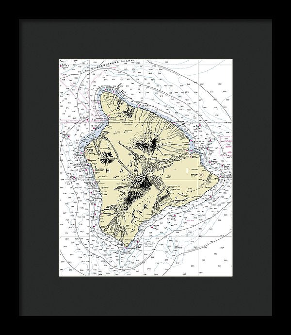 Hawaii-the Big Island Nautical Chart - Framed Print