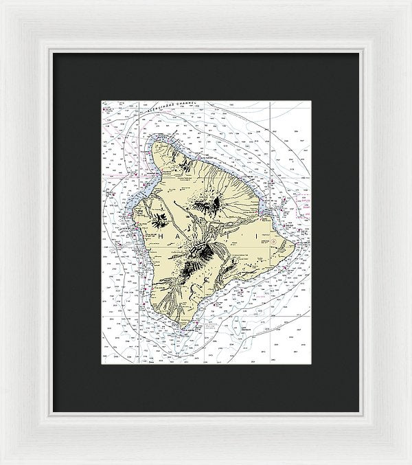 Hawaii-the Big Island Nautical Chart - Framed Print