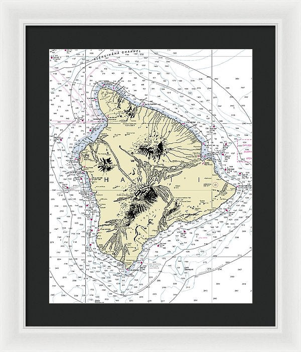 Hawaii-the Big Island Nautical Chart - Framed Print