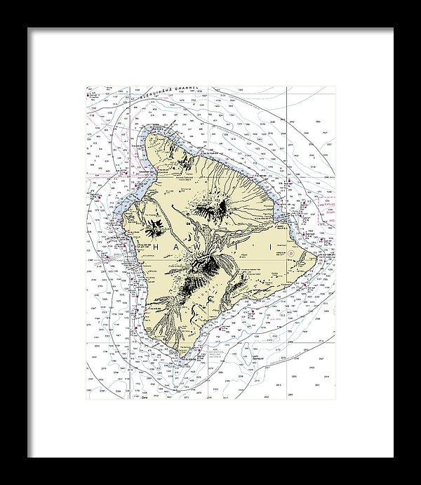 Hawaii-the Big Island Nautical Chart - Framed Print