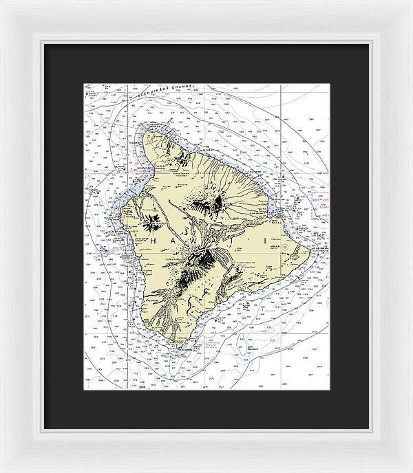 Hawaii-the Big Island Nautical Chart - Framed Print