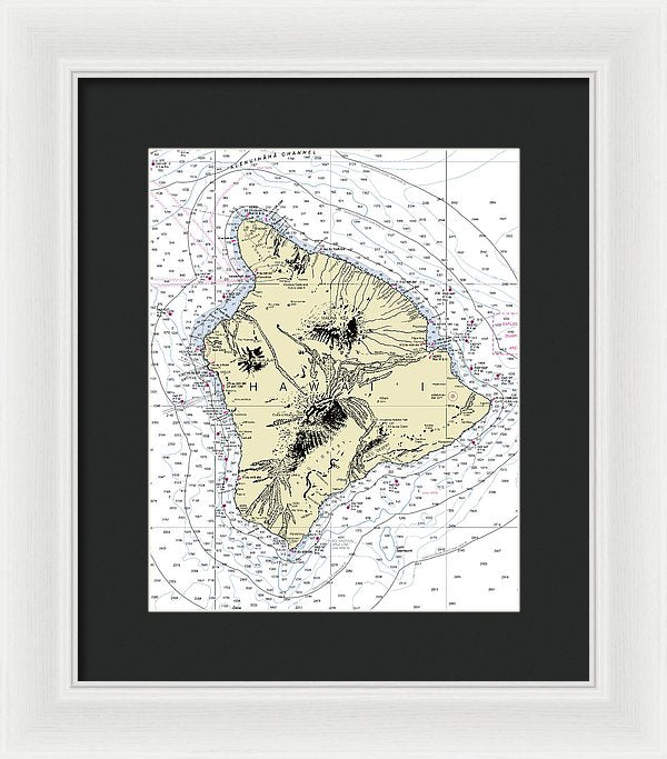 Hawaii-the Big Island Nautical Chart - Framed Print