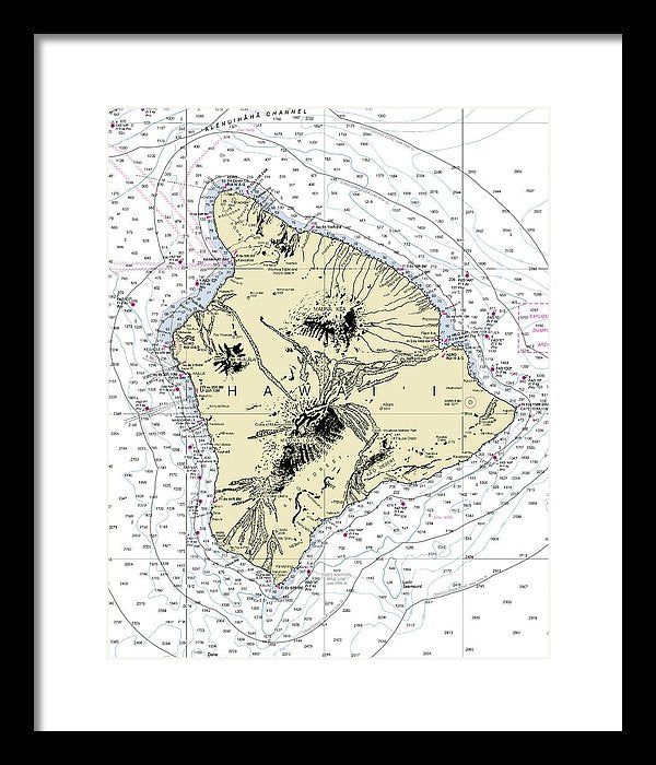 Hawaii-the Big Island Nautical Chart - Framed Print