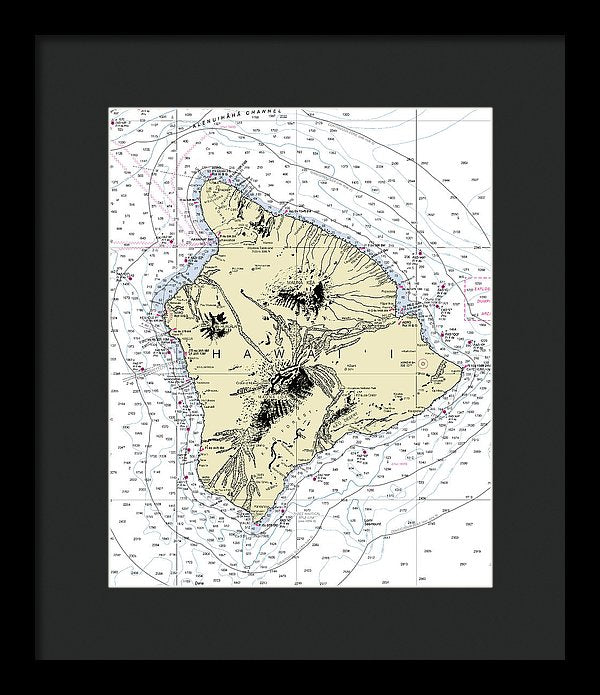 Hawaii-the Big Island Nautical Chart - Framed Print