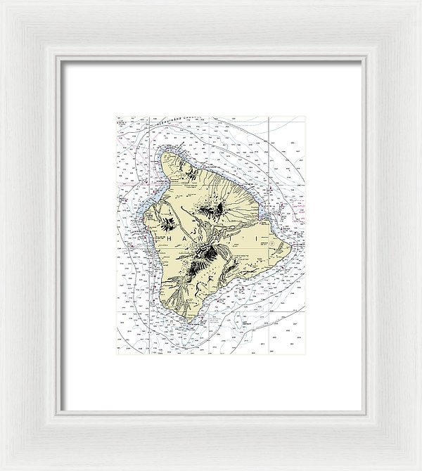 Hawaii-the Big Island Nautical Chart - Framed Print