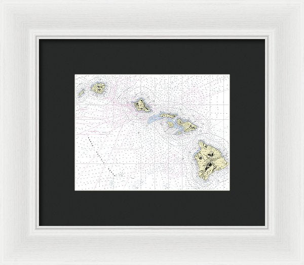 Hawaiian Islands Nautical Chart - Framed Print