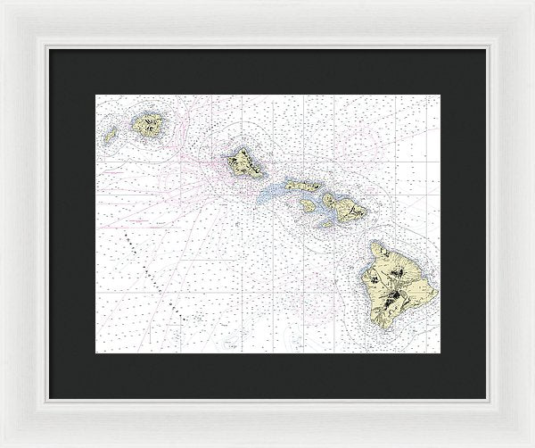 Hawaiian Islands Nautical Chart - Framed Print