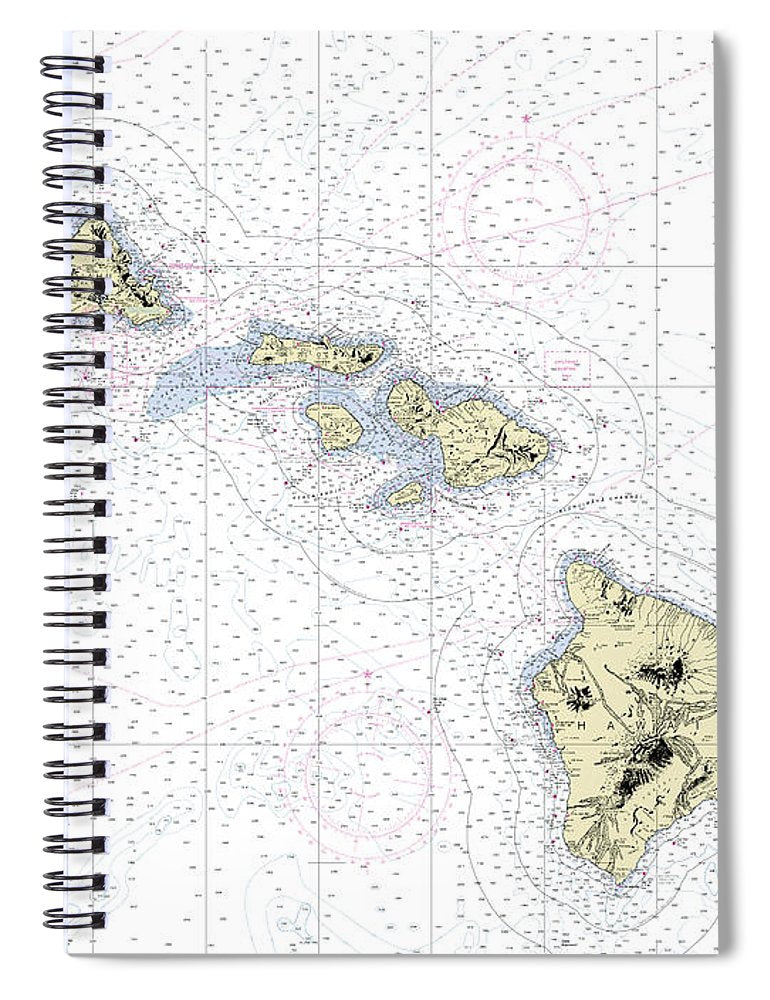 Hawaiian Islands Nautical Chart Spiral Notebook