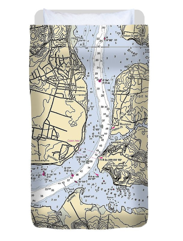 Hedge Neck-maryland Nautical Chart - Duvet Cover