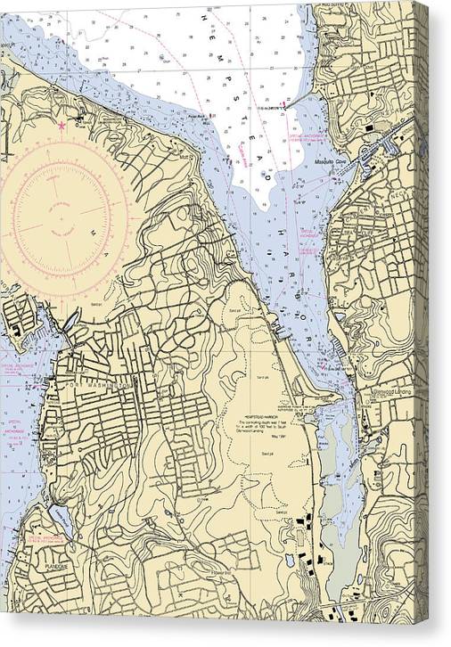 Hempstead Harbor-New York Nautical Chart Canvas Print