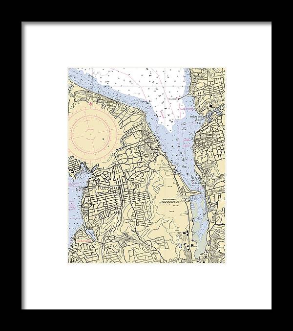 Hempstead Harbor-new York Nautical Chart - Framed Print