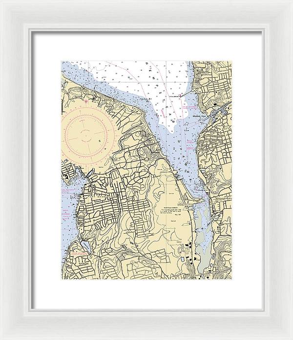 Hempstead Harbor-new York Nautical Chart - Framed Print