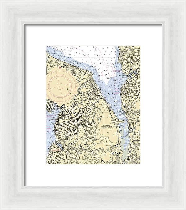 Hempstead Harbor-new York Nautical Chart - Framed Print