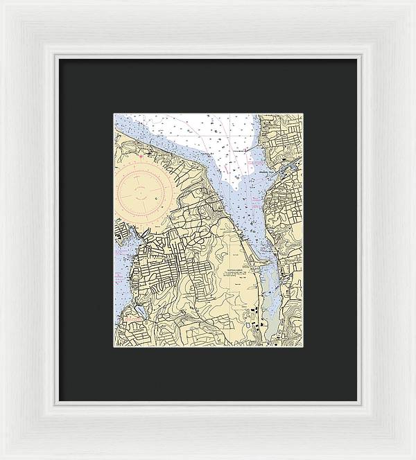 Hempstead Harbor-new York Nautical Chart - Framed Print