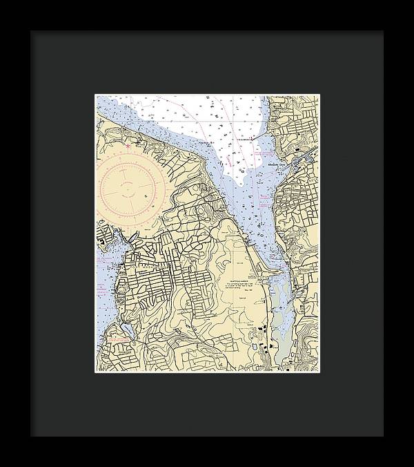 Hempstead Harbor-new York Nautical Chart - Framed Print