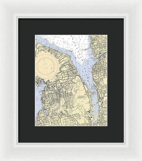 Hempstead Harbor-new York Nautical Chart - Framed Print