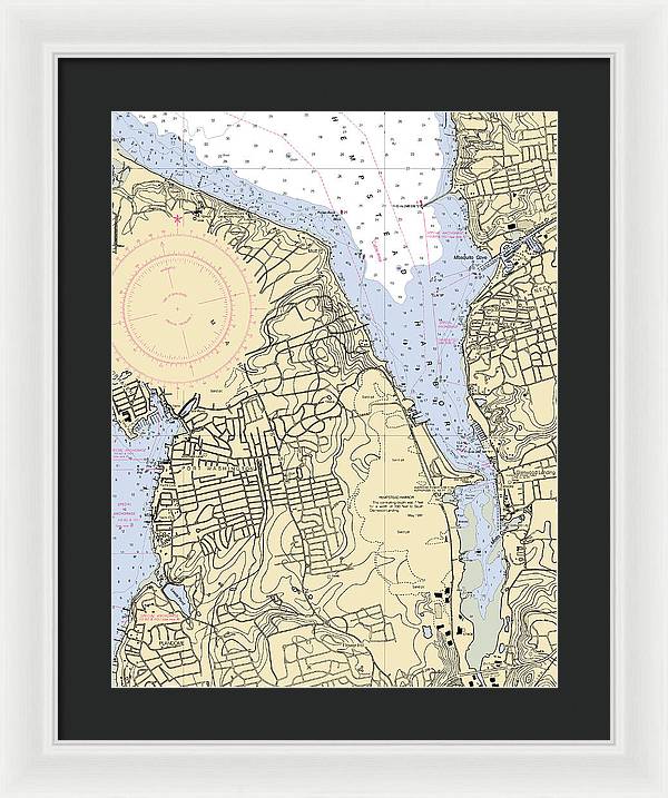 Hempstead Harbor-new York Nautical Chart - Framed Print