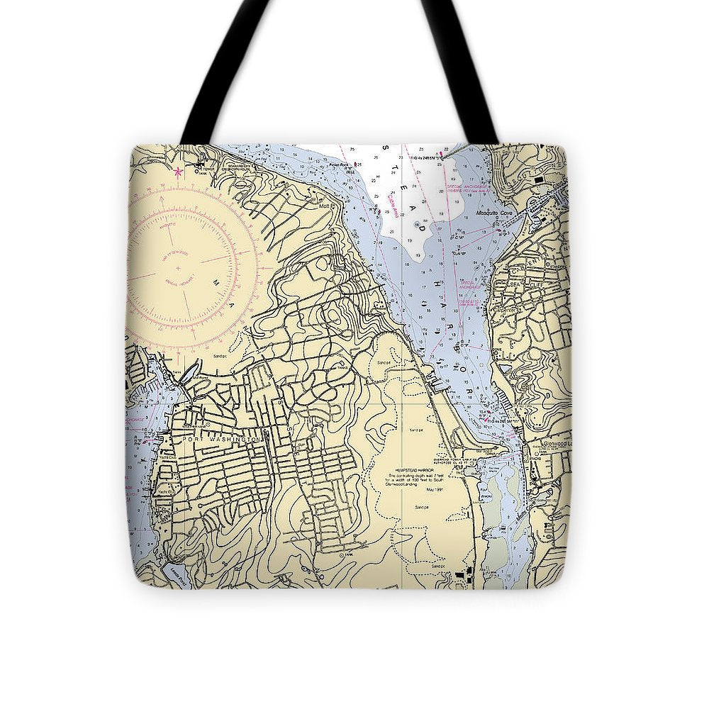 Hempstead Harbor-new York Nautical Chart - Tote Bag