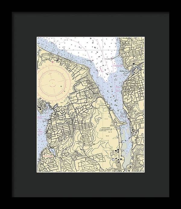 Hempstead Harbor-new York Nautical Chart - Framed Print