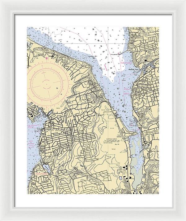 Hempstead Harbor-new York Nautical Chart - Framed Print