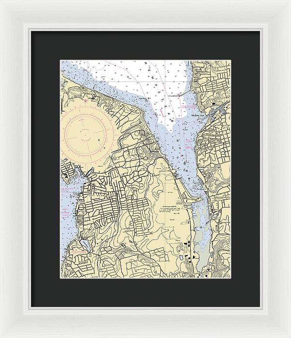 Hempstead Harbor-new York Nautical Chart - Framed Print