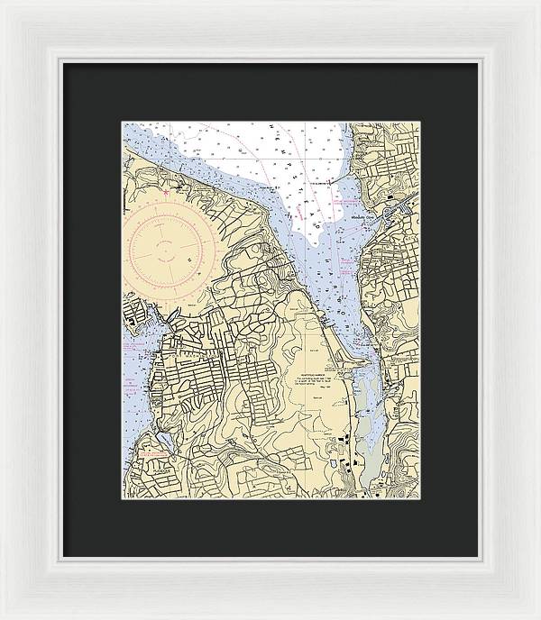 Hempstead Harbor-new York Nautical Chart - Framed Print