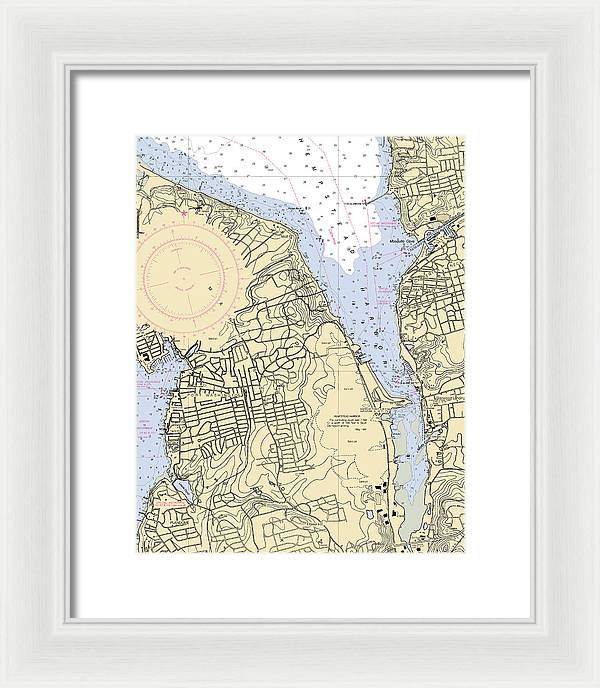 Hempstead Harbor-new York Nautical Chart - Framed Print