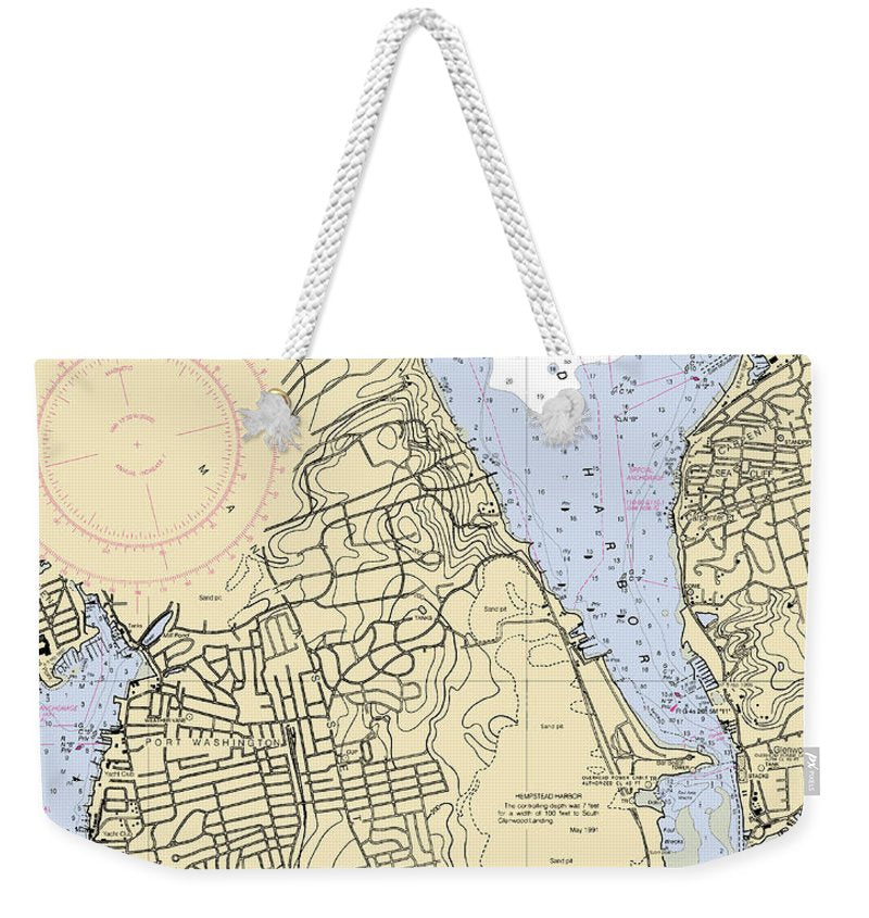 Hempstead Harbor-new York Nautical Chart - Weekender Tote Bag