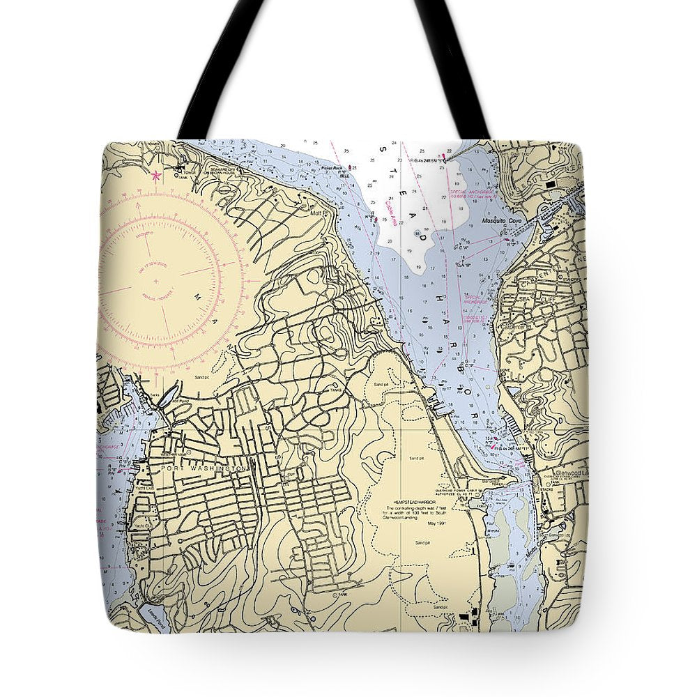 Hempstead Harbor-new York Nautical Chart - Tote Bag