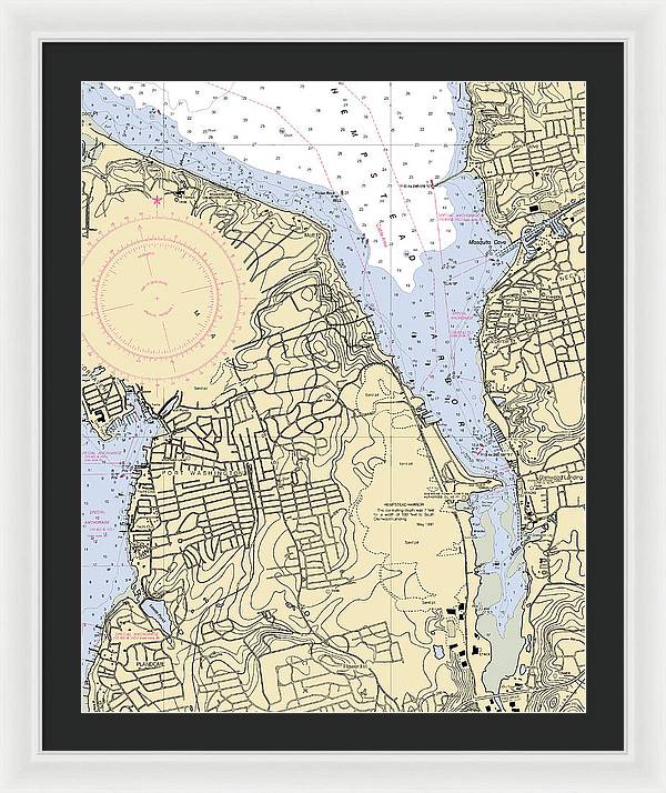 Hempstead Harbor-new York Nautical Chart - Framed Print