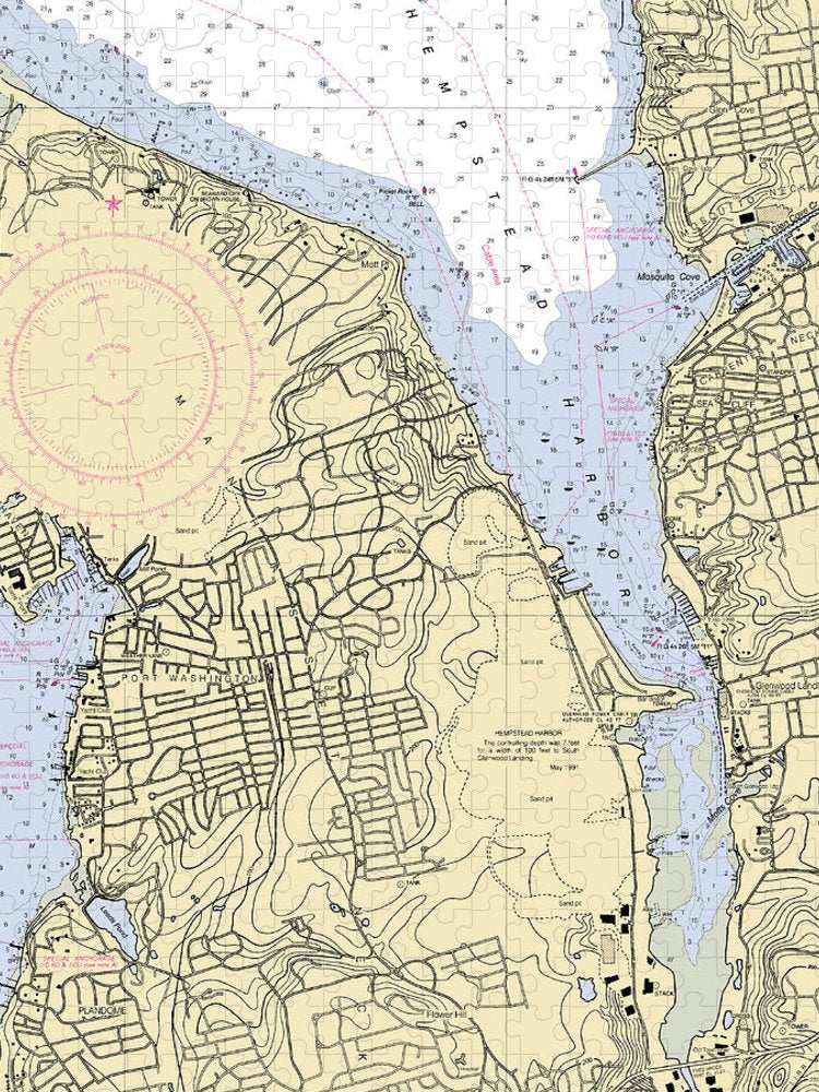 Hempstead Harbor New York Nautical Chart Puzzle