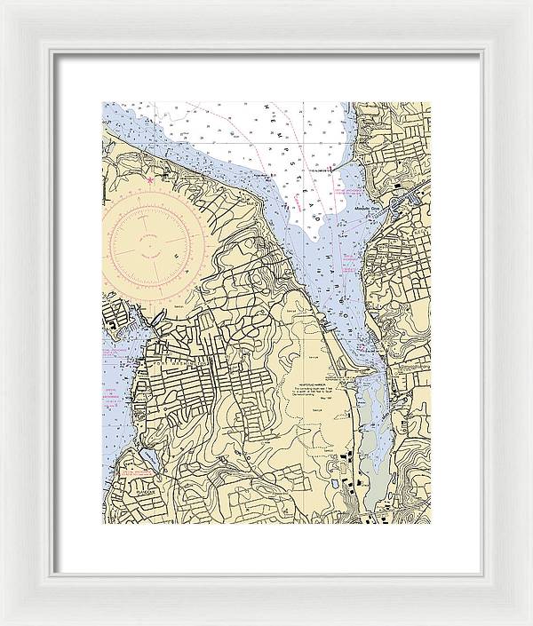 Hempstead Harbor-new York Nautical Chart - Framed Print