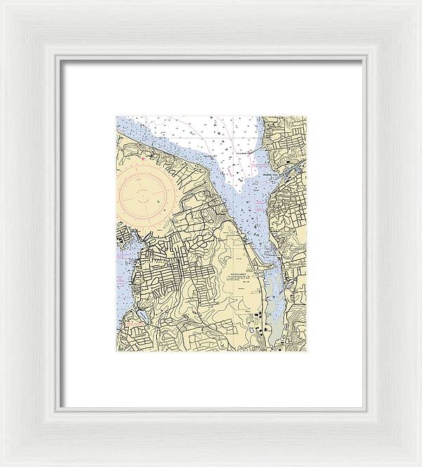 Hempstead Harbor-new York Nautical Chart - Framed Print