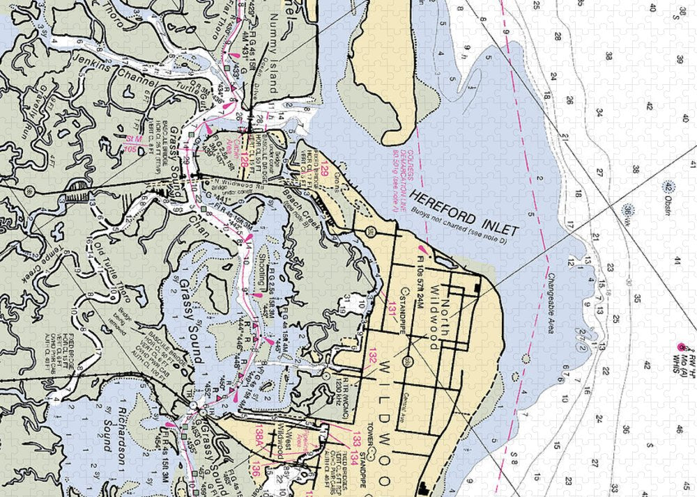 Hereford Inlet -new Jersey Nautical Chart _v2 - Puzzle