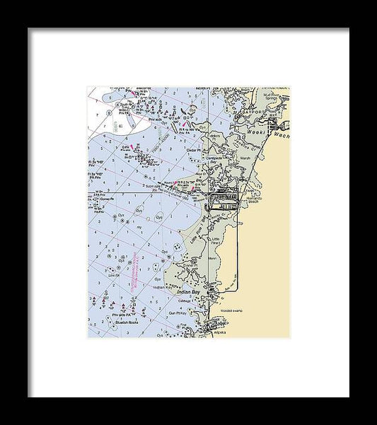 Hernando Beach-florida Nautical Chart - Framed Print