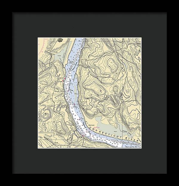 Higganum-connecticut Nautical Chart - Framed Print