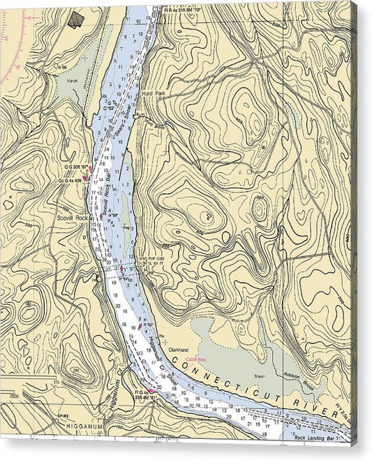 Higganum-Connecticut Nautical Chart  Acrylic Print