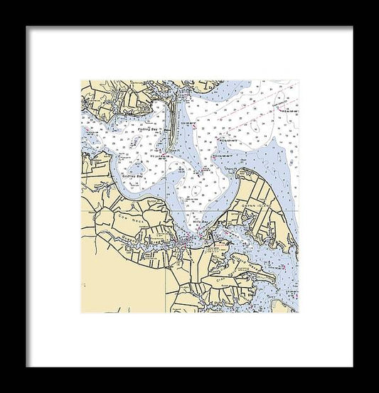 A beuatiful Framed Print of the Hills Bay-Virginia Nautical Chart by SeaKoast