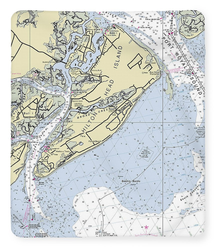 Hilton Head Island South Carolina Nautical Chart - Blanket