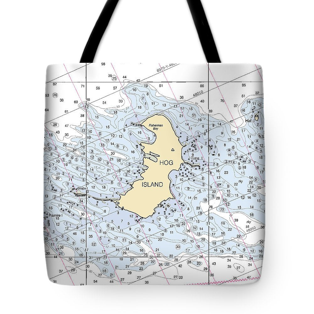 Hog Island-lake Michigan Nautical Chart - Tote Bag