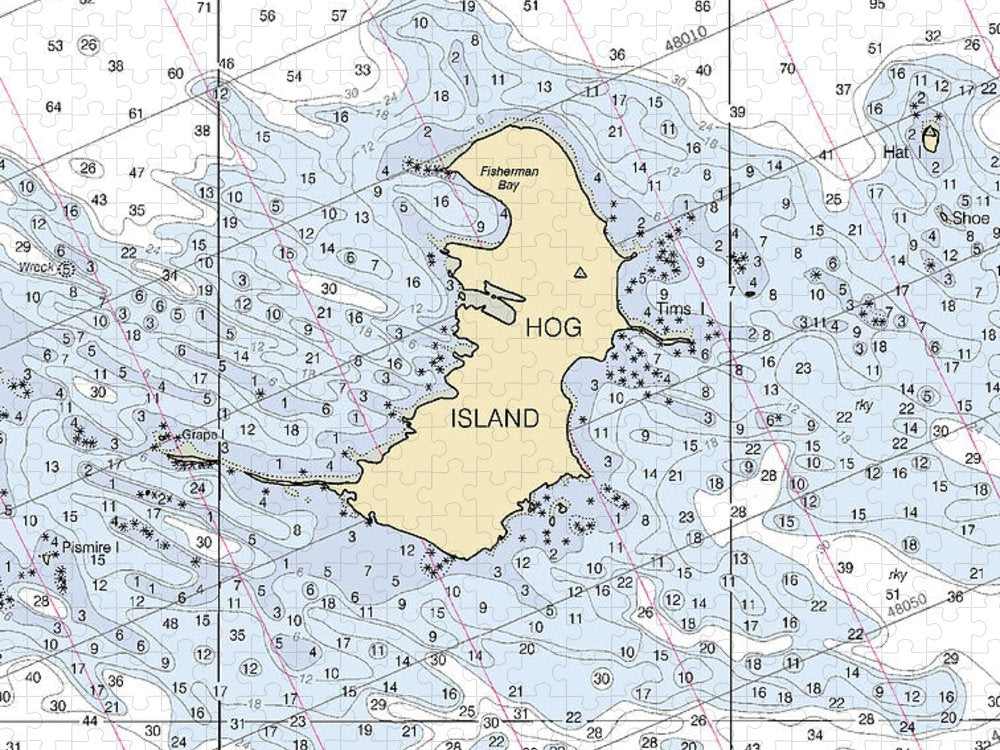 Hog Island Lake Michigan Nautical Chart Puzzle