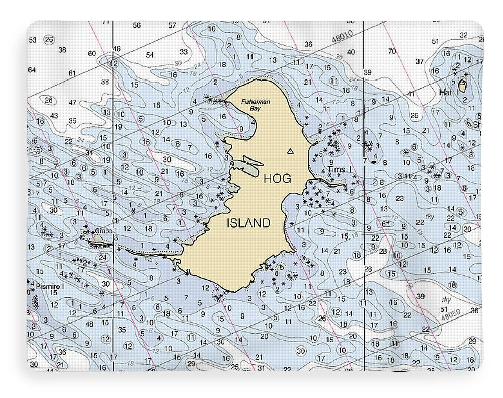 Hog Island-lake Michigan Nautical Chart - Blanket