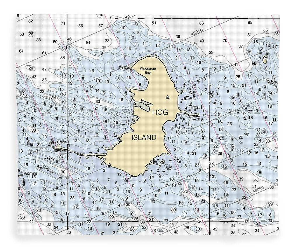 Hog Island Lake Michigan Nautical Chart Blanket