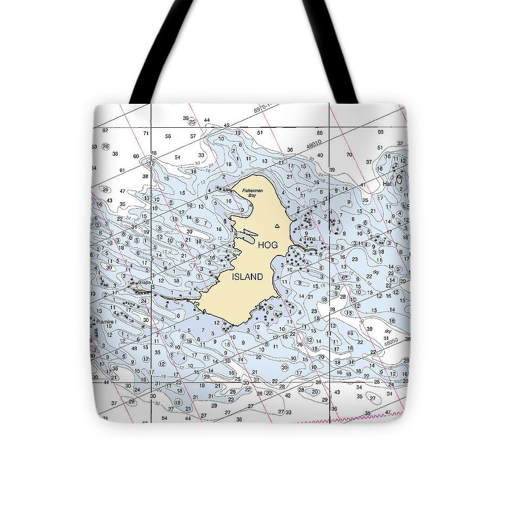 Hog Island-lake Michigan Nautical Chart - Tote Bag