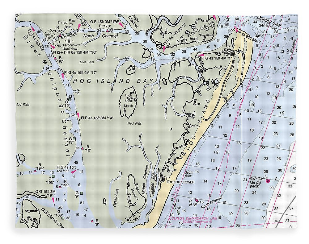 Hog Island-virginia Nautical Chart - Blanket